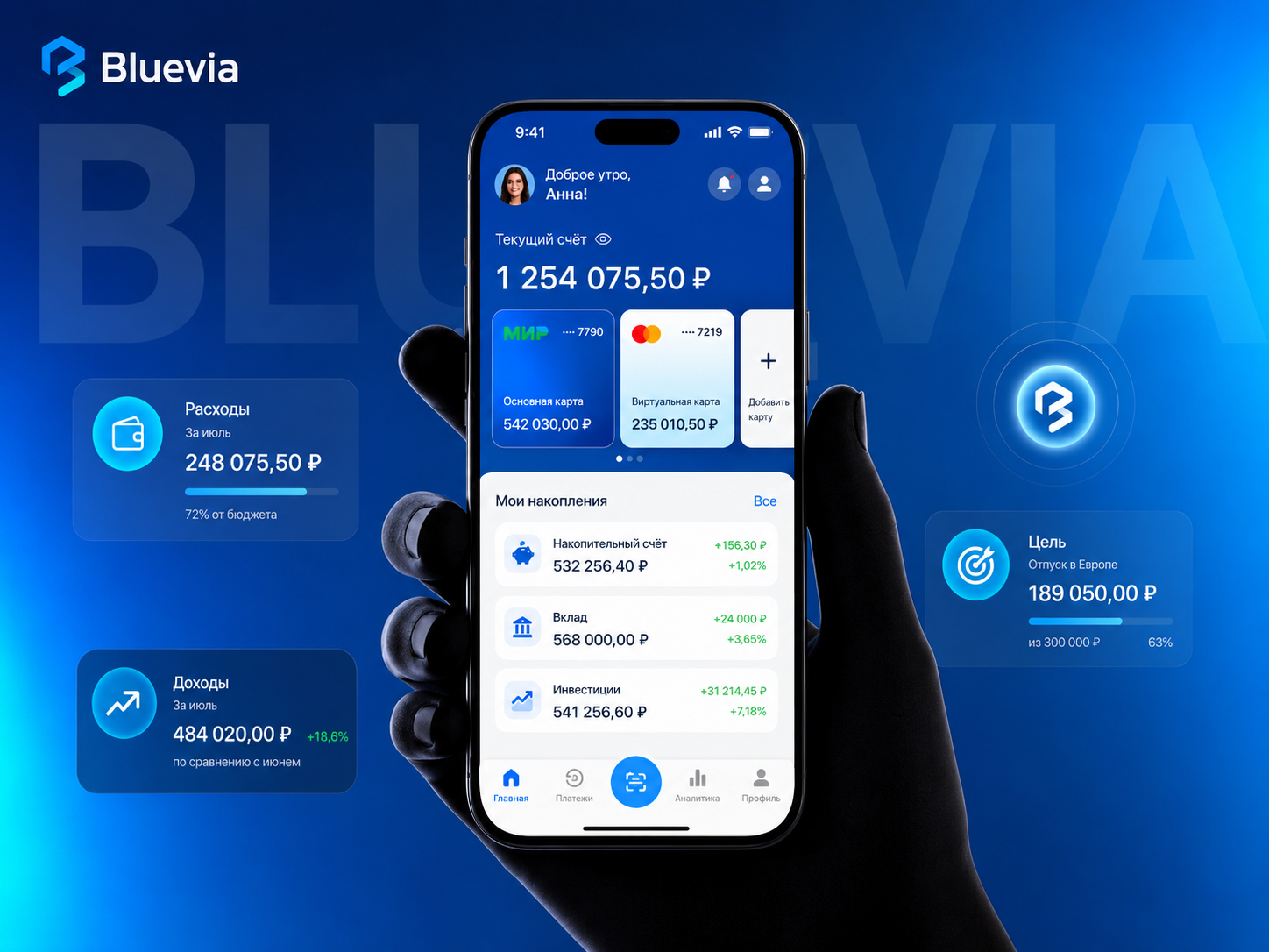 Банковское приложение “Bluevia”